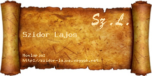 Szidor Lajos névjegykártya