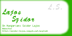 lajos szidor business card